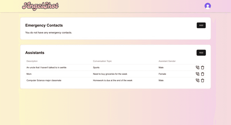 AngelShot - Project screenshot