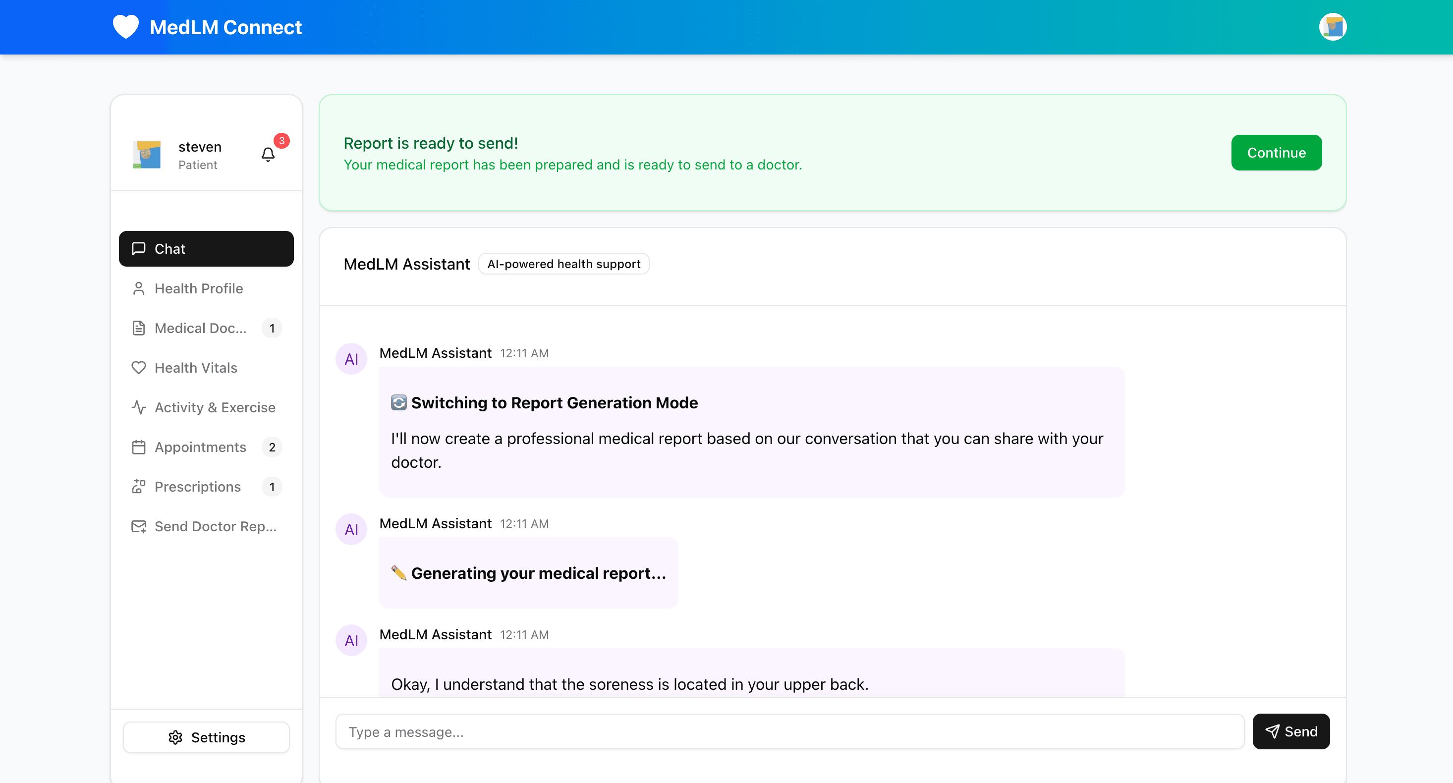 MedLM - Project screenshot